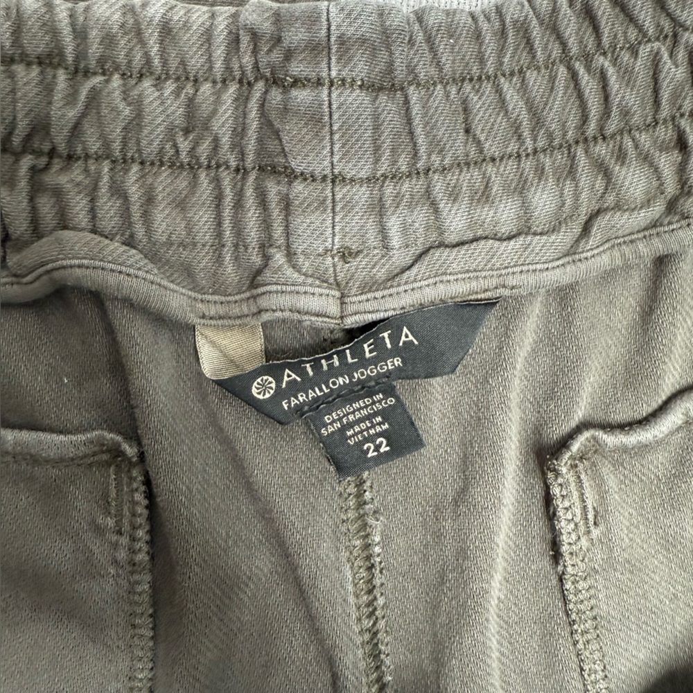 Athleta Farallon Jogger Cypress Green Organic Cotton Size 22 - Picture 4 of 12